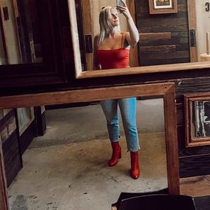 Steve Madden red booties
